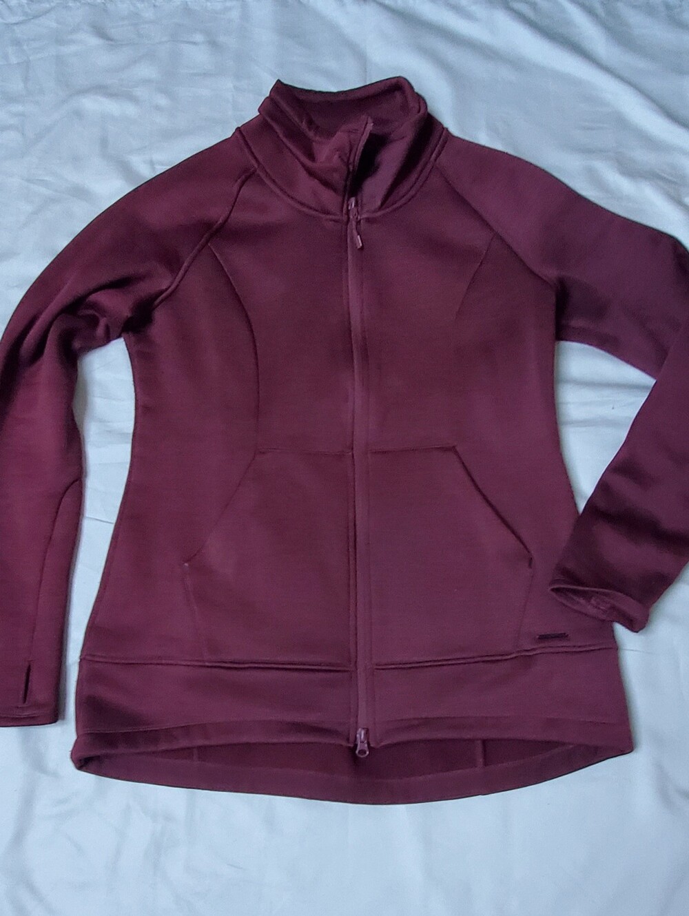Mondetta Sport Women's Long Full Zip Performance Hoodie Jacket Plum , Size L